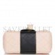 CHANEL MINI SQUARE FLAP BAG PINK AND BLACK LAMBSKIN LIGHT GOLD HARDWARE (17*8*5cm)