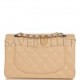 CHANEL SMALL CLASSIC DOUBLE FLAP BAG BEIGE CAVIAR SILVER HARDWARE (23*13*6cm)