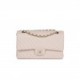 CHANEL MEDIUM CLASSIC DOUBLE FLAP BAG BEIGE CHEVRON CAVIAR LIGHT GOLD HARDWARE (25*15*7cm)