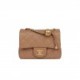 CHANEL PEARL CRUSH MINI SQUARE FLAP BAG BEIGE LAMBSKIN ANTIQUE GOLD HARDWARE (17*14*8cm)