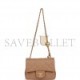 CHANEL PEARL CRUSH MINI SQUARE FLAP BAG BEIGE LAMBSKIN ANTIQUE GOLD HARDWARE (17*14*8cm)