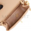 CHANEL PEARL CRUSH MINI SQUARE FLAP BAG BEIGE LAMBSKIN ANTIQUE GOLD HARDWARE (17*14*8cm)