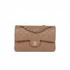 CHANEL SMALL CLASSIC DOUBLE FLAP DARK BEIGE CAVIAR LIGHT GOLD HARDWARE (23*13*6cm)