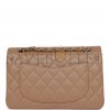 CHANEL SMALL CLASSIC DOUBLE FLAP DARK BEIGE CAVIAR LIGHT GOLD HARDWARE (23*13*6cm)