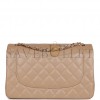 CHANEL JUMBO CLASSIC DOUBLE FLAP BAG DARK BEIGE CAVIAR GOLD HARDWARE (30*20*9cm)