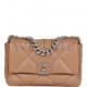 CHANEL MEDIUM 19 FLAP BAG BEIGE CALFSKIN MIXED HARDWARE (25*16*9cm)