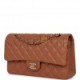 CHANEL MEDIUM CLASSIC DOUBLE FLAP BAG CARAMEL LAMBSKIN LIGHT GOLD HARDWARE (25*15*7cm)