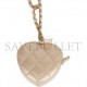 CHANEL CC IN LOVE HEART NECKLACE BAG GOLD LAMBSKIN LIGHT GOLD HARDWARE (9*8*4cm)