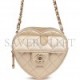 CHANEL CC IN LOVE HEART CLUTCH WITH CHAIN GOLD LAMBSKIN LIGHT GOLD HARDWARE (13*13*5cm)