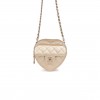 CHANEL CC IN LOVE HEART CLUTCH WITH CHAIN GOLD LAMBSKIN LIGHT GOLD HARDWARE (13*13*5cm)