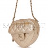 CHANEL CC IN LOVE HEART CLUTCH WITH CHAIN GOLD LAMBSKIN LIGHT GOLD HARDWARE (13*13*5cm)