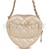 CHANEL CC IN LOVE HEART CLUTCH WITH CHAIN GOLD LAMBSKIN LIGHT GOLD HARDWARE (13*13*5cm)