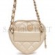 CHANEL CC IN LOVE HEART BELT BAG GOLD LAMBSKIN LIGHT GOLD HARDWARE (11*10*4cm)