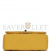 CHANEL MINI RECTANGULAR FLAP WITH TOP HANDLE YELLOW LAMBSKIN LIGHT GOLD HARDWARE (22*15*8cm)