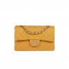 CHANEL SMALL CLASSIC DOUBLE FLAP YELLOW CAVIAR LIGHT GOLD HARDWARE (23*13*6cm)