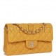 CHANEL SMALL CLASSIC DOUBLE FLAP YELLOW CAVIAR LIGHT GOLD HARDWARE (23*13*6cm)