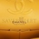 CHANEL SMALL CLASSIC DOUBLE FLAP YELLOW CAVIAR LIGHT GOLD HARDWARE (23*13*6cm)