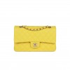 CHANEL MEDIUM CLASSIC DOUBLE FLAP BAG YELLOW CAVIAR LIGHT GOLD HARDWARE (25*15*7cm)