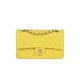 CHANEL MEDIUM CLASSIC DOUBLE FLAP BAG YELLOW CAVIAR LIGHT GOLD HARDWARE (25*15*7cm)