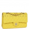 CHANEL MEDIUM CLASSIC DOUBLE FLAP BAG YELLOW CAVIAR LIGHT GOLD HARDWARE (25*15*7cm)