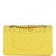 CHANEL MEDIUM CLASSIC DOUBLE FLAP BAG YELLOW CAVIAR LIGHT GOLD HARDWARE (25*15*7cm)