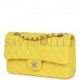 CHANEL MEDIUM CLASSIC DOUBLE FLAP BAG YELLOW CAVIAR LIGHT GOLD HARDWARE (25*15*7cm)