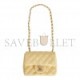 CHANEL MINI SQUARE FLAP BAG YELLOW LAMBSKIN LIGHT GOLD HARDWARE (17*13*8cm)