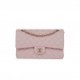 CHANEL MEDIUM CLASSIC DOUBLE FLAP BAG LIGHT PINK CAVIAR LIGHT GOLD HARDWARE (25.5*15.2*7cm)