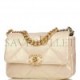 CHANEL MEDIUM 19 FLAP BAG ROSE IRIDESCENT CALFSKIN MIXED HARDWARE (25*16*9cm)