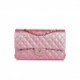 CHANEL MEDIUM CLASSIC DOUBLE FLAP BAG ROSE IRIDESCENT CAVIAR LIGHT GOLD HARDWARE (25*15*7cm)