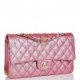 CHANEL MEDIUM CLASSIC DOUBLE FLAP BAG ROSE IRIDESCENT CAVIAR LIGHT GOLD HARDWARE (25*15*7cm)