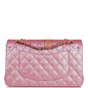 CHANEL MEDIUM CLASSIC DOUBLE FLAP BAG ROSE IRIDESCENT CAVIAR LIGHT GOLD HARDWARE (25*15*7cm)