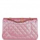 CHANEL MEDIUM CLASSIC DOUBLE FLAP BAG ROSE IRIDESCENT CAVIAR LIGHT GOLD HARDWARE (25*15*7cm)