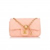 CHANEL PEARL CRUSH MINI RECTANGULAR FLAP BAG PEACH LAMBSKIN ANTIQUE GOLD HARDWARE (20*13*6cm)