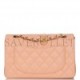 CHANEL SMALL CLASSIC DOUBLE FLAP PEACH LAMBSKIN LIGHT GOLD HARDWARE (23*13*6cm)