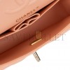 CHANEL SMALL CLASSIC DOUBLE FLAP PEACH LAMBSKIN LIGHT GOLD HARDWARE (23*13*6cm)