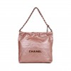 CHANEL SMALL 22 BAG COPPER CALFSKIN ROSE GOLD HARDWARE (30*28*8cm)