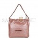 CHANEL SMALL 22 BAG COPPER CALFSKIN ROSE GOLD HARDWARE (30*28*8cm)