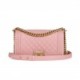 CHANEL MEDIUM BOY BAG PINK CAVIAR ANTIQUE GOLD HARDWARE (25*15*9cm)