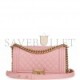 CHANEL MEDIUM BOY BAG PINK CAVIAR ANTIQUE GOLD HARDWARE (25*15*9cm)