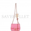 CHANEL PEARL CRUSH MINI SQUARE FLAP BAG PINK LAMBSKIN ANTIQUE GOLD HARDWARE (17*14*8cm)