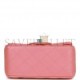 CHANEL MINI SQUARE FLAP BAG PINK LAMBSKIN LIGHT GOLD HARDWARE (17*13*8cm)