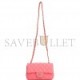 CHANEL MINI RECTANGULAR FLAP BAG PINK LAMBSKIN LIGHT GOLD HARDWARE (20*13*6cm)