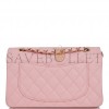 CHANEL SMALL CLASSIC DOUBLE FLAP PINK CAVIAR LIGHT GOLD HARDWARE (23*13*6cm)