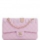 CHANEL MEDIUM CLASSIC DOUBLE FLAP BAG ROSE CLAIR CAVIAR LIGHT GOLD HARDWARE (25*15*7cm)