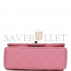 CHANEL MINI RECTANGULAR FLAP WITH TOP HANDLE DARK PINK LAMBSKIN LIGHT GOLD HARDWARE (22*15*8cm)