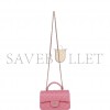 CHANEL MINI RECTANGULAR FLAP WITH TOP HANDLE DARK PINK LAMBSKIN LIGHT GOLD HARDWARE (22*15*8cm)