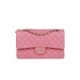 CHANEL MEDIUM CLASSIC DOUBLE FLAP BAG DARK PINK CAVIAR LIGHT GOLD HARDWARE (25*15*7cm)