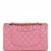 CHANEL MEDIUM CLASSIC DOUBLE FLAP BAG DARK PINK CAVIAR LIGHT GOLD HARDWARE (25*15*7cm)