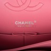 CHANEL MEDIUM CLASSIC DOUBLE FLAP BAG ROSE QUILTED LAMBSKIN SILVER HARDWARE (25*15*7cm)